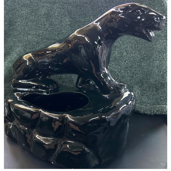 1950s Black Panther Ceramic TV Lamp MCM - Picture 2 of 15